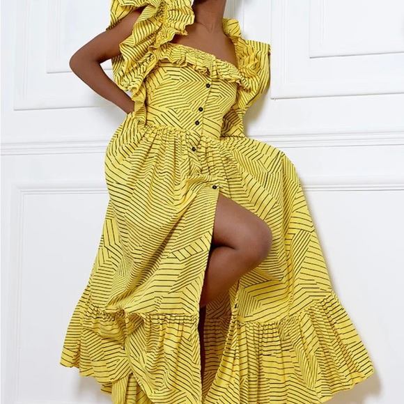 Loragal Dresses & Skirts - NWT•YELLOW/BLACK CHIC MAXI